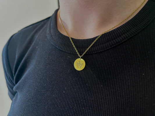 Circle Print 'I Love You' Chain